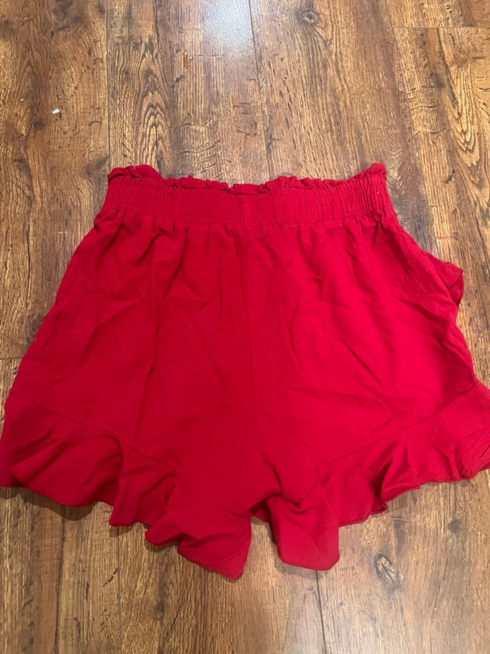 Red Ruffled Layered Mini Skirt - Picture 5 of 5
